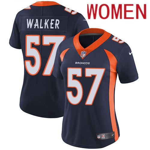 Women Denver Broncos 57 Demarcus Walker Navy Blue Nike Vapor Limited NFL Jersey